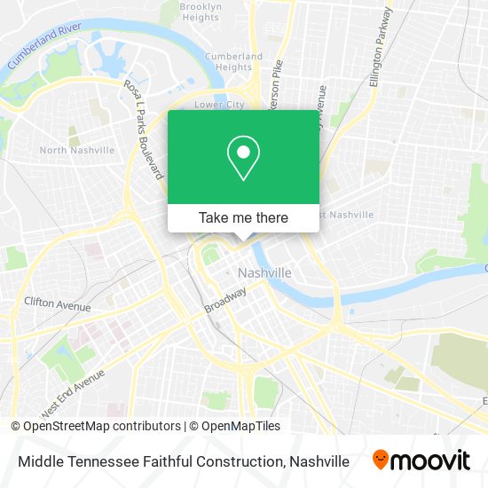 Mapa de Middle Tennessee Faithful Construction