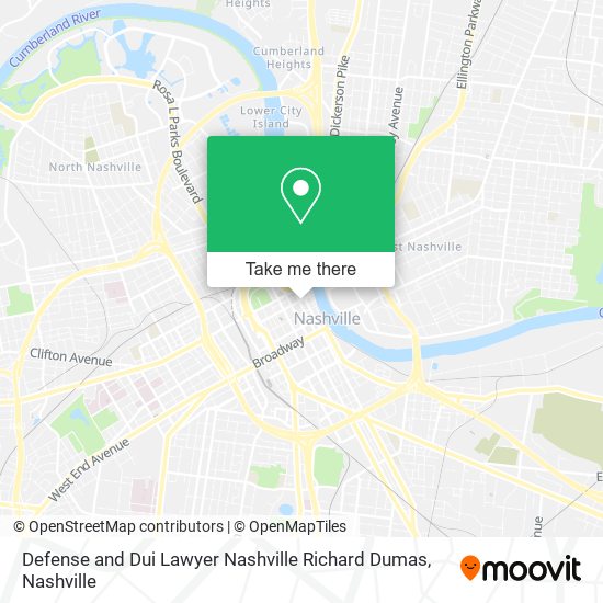 Defense and Dui Lawyer Nashville Richard Dumas map