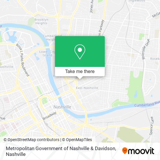 Mapa de Metropolitan Government of Nashville & Davidson