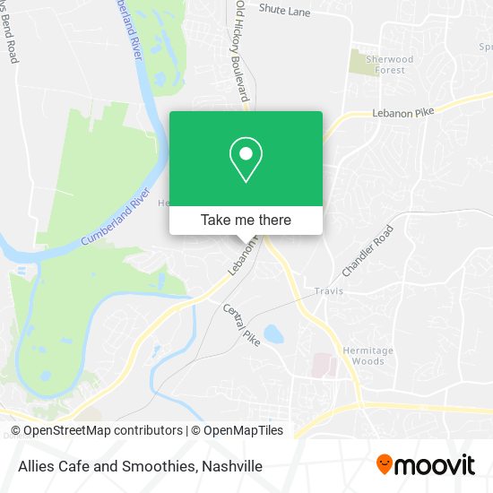 Allies Cafe and Smoothies map