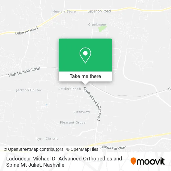 Ladouceur Michael Dr Advanced Orthopedics and Spine Mt Juliet map