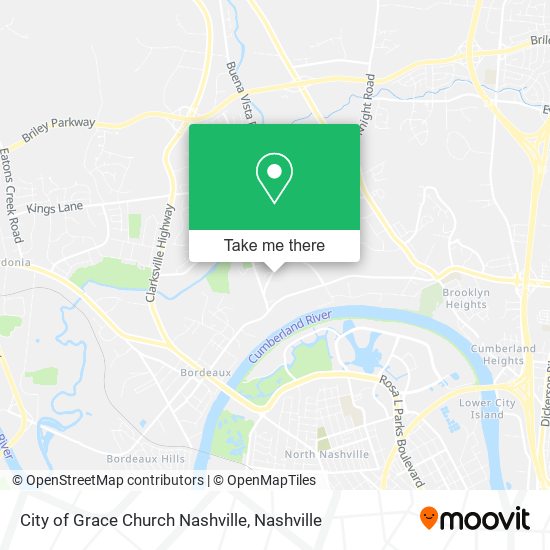 City of Grace Church Nashville map
