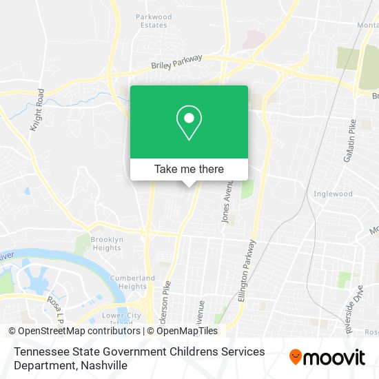 Mapa de Tennessee State Government Childrens Services Department