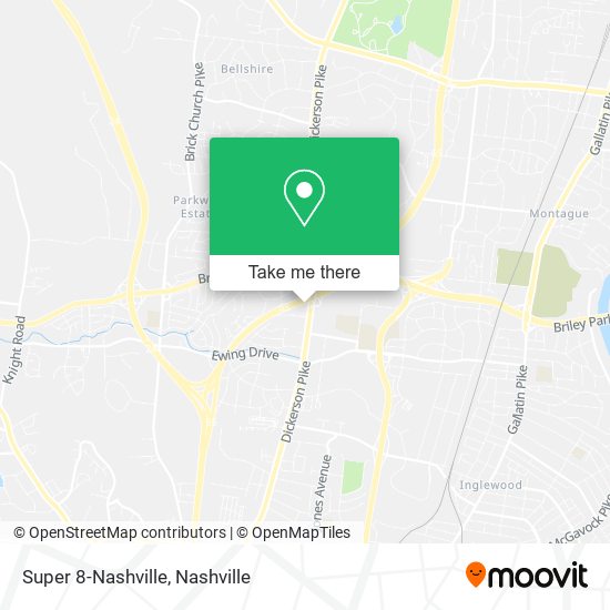 Super 8-Nashville map