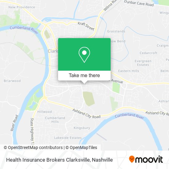 Health Insurance Brokers Clarksville map