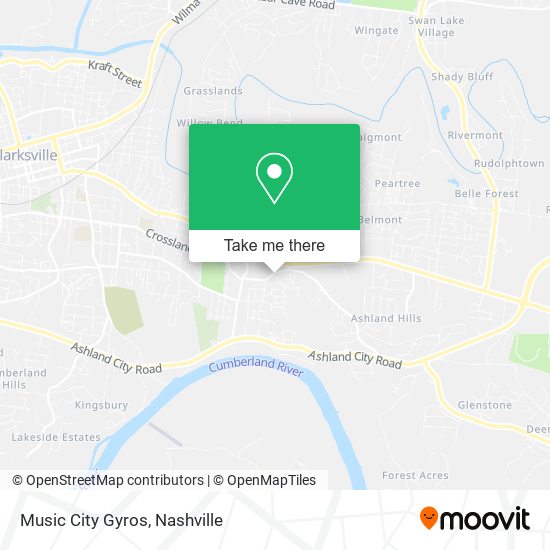 Music City Gyros map