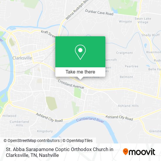 St. Abba Sarapamone Coptic Orthodox Church in Clarksville, TN map