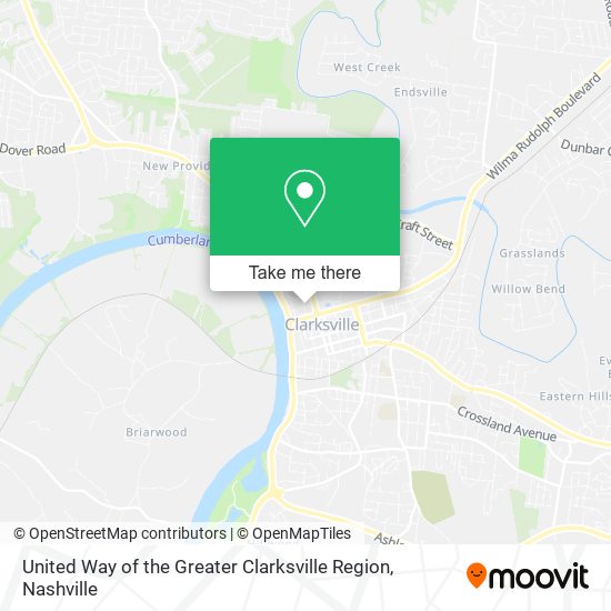 United Way of the Greater Clarksville Region map