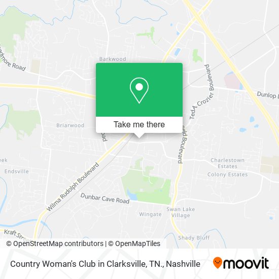 Country Woman's Club in Clarksville, TN. map