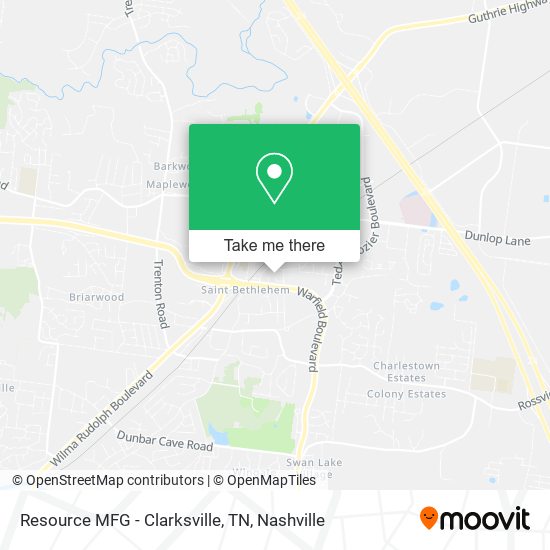 Resource MFG - Clarksville, TN map