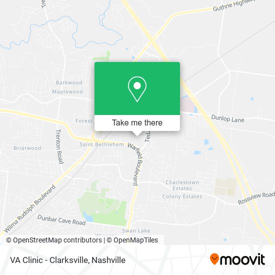 VA Clinic - Clarksville map