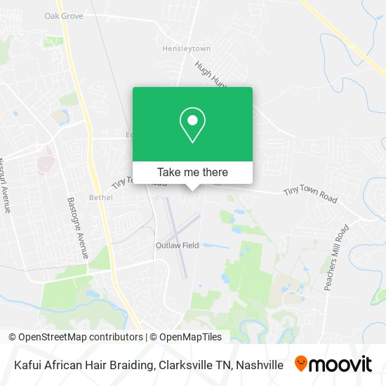 Kafui African Hair Braiding, Clarksville TN map