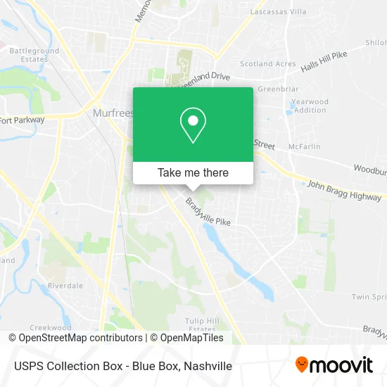Mapa de USPS Collection Box - Blue Box