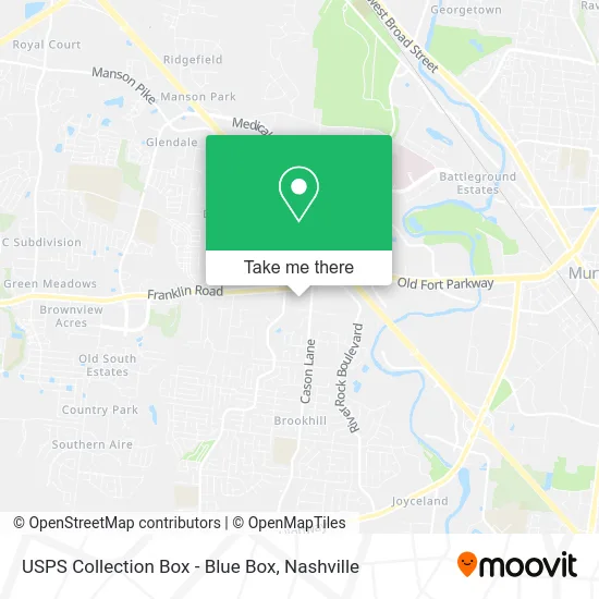 Mapa de USPS Collection Box - Blue Box