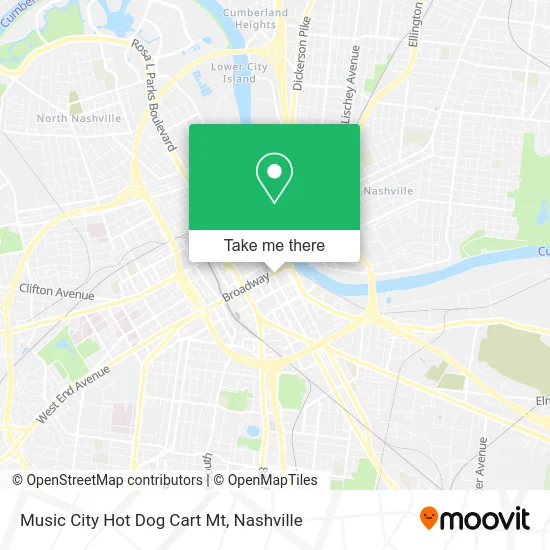 Music City Hot Dog Cart Mt map