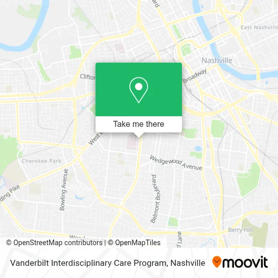 Vanderbilt Interdisciplinary Care Program map