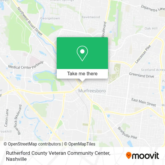 Rutherford County Veteran Community Center map