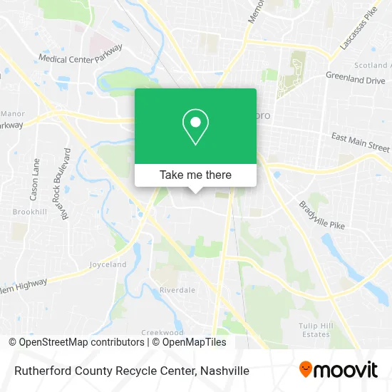 Rutherford County Recycle Center map