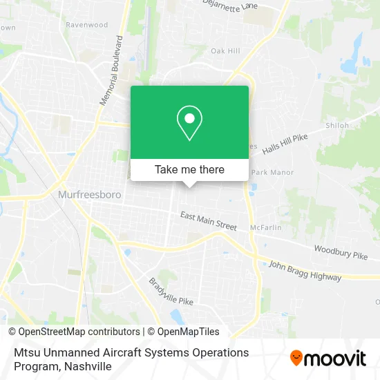 Mtsu Unmanned Aircraft Systems Operations Program map