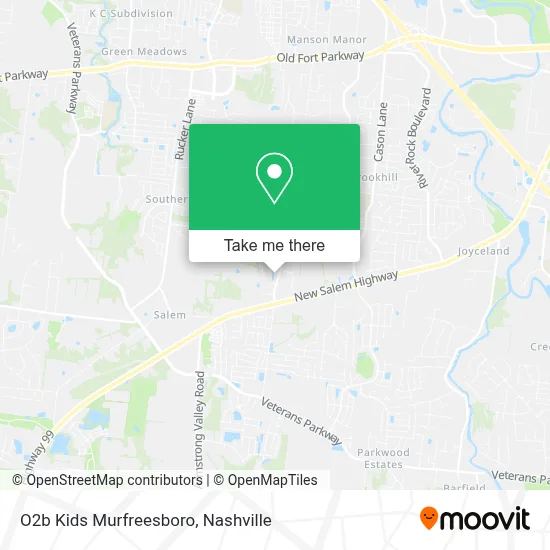 O2b Kids Murfreesboro map