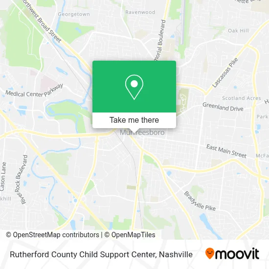 Rutherford County Child Support Center map