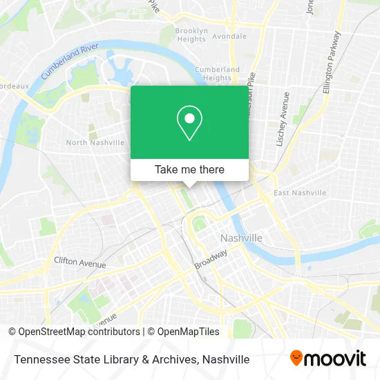 Tennessee State Library & Archives map