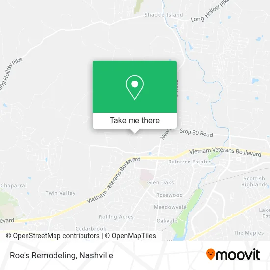 Roe's Remodeling map