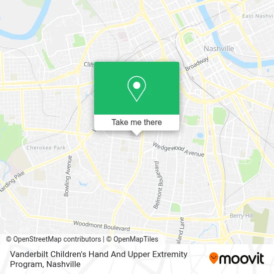 Vanderbilt Children's Hand And Upper Extremity Program map