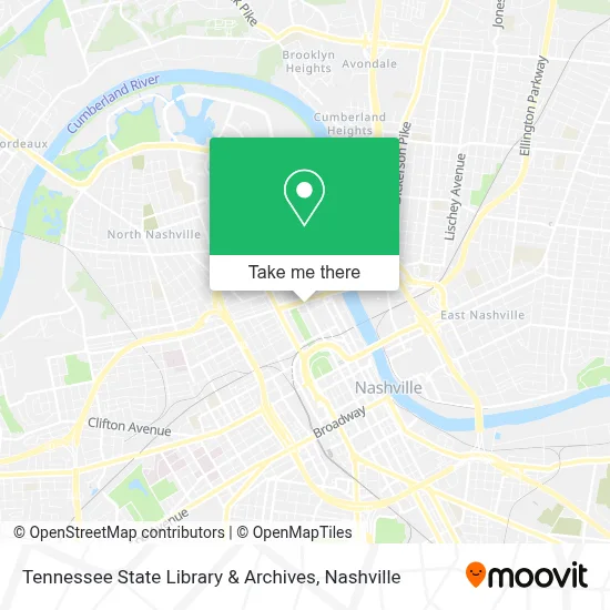 Tennessee State Library & Archives map