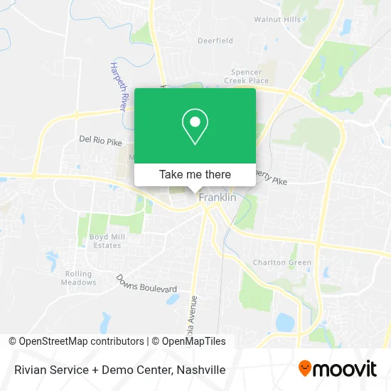 Rivian Service + Demo Center map