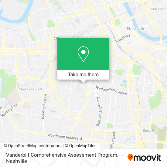 Vanderbilt Comprehensive Assessment Program map