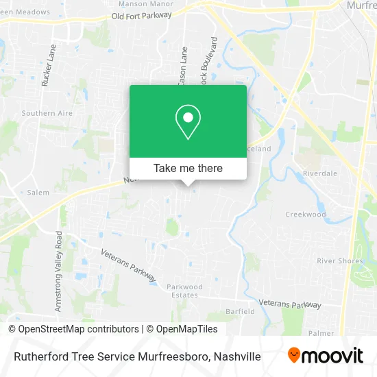 Rutherford Tree Service Murfreesboro map