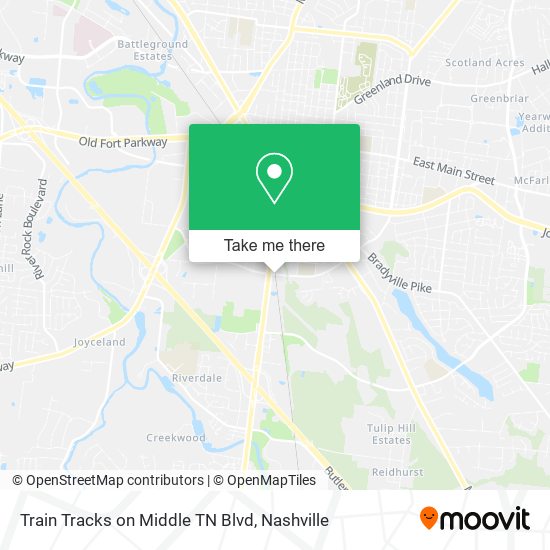 Train Tracks on Middle TN Blvd map