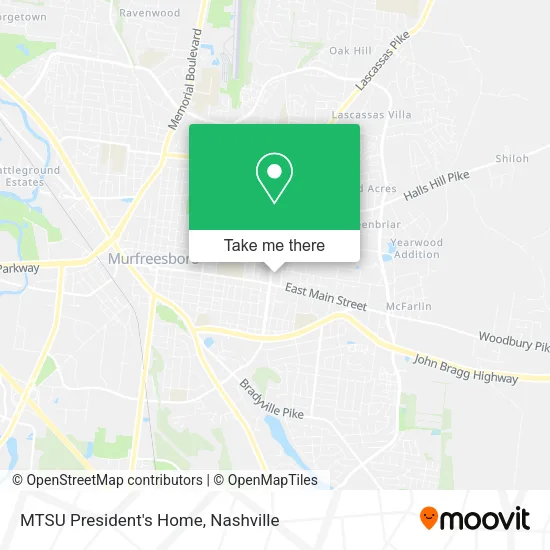 MTSU President's Home map