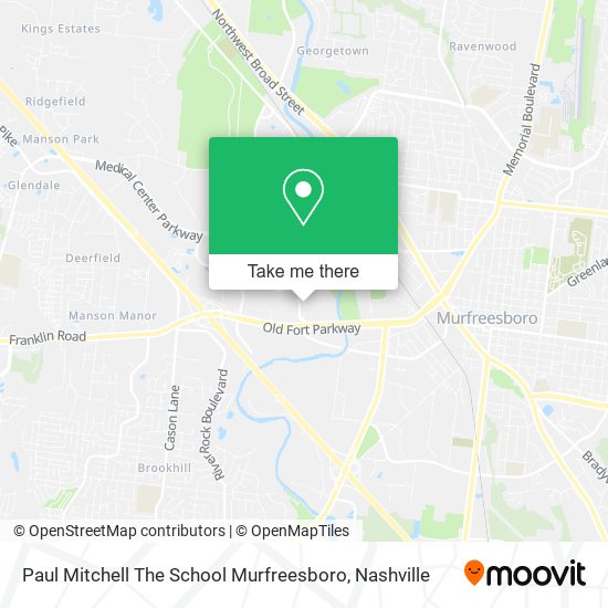 Paul Mitchell The School Murfreesboro map