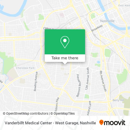 Vanderbillt Medical Center - West Garage map