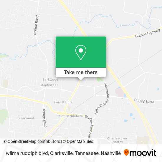 wilma rudolph blvd, Clarksville, Tennessee map