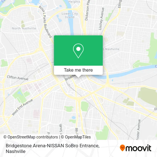 Bridgestone Arena-NISSAN SoBro Entrance map