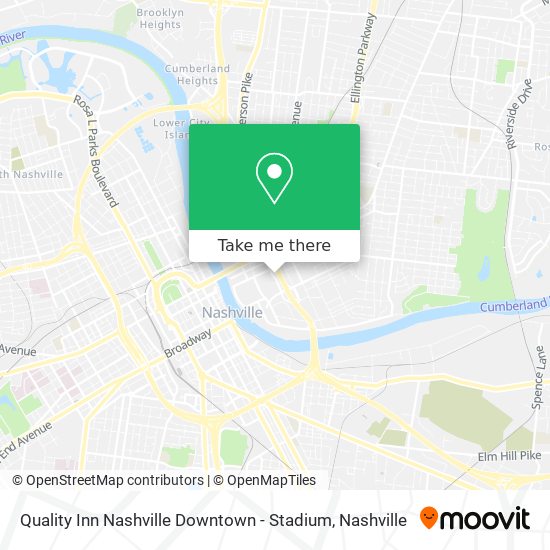 Mapa de Quality Inn Nashville Downtown - Stadium