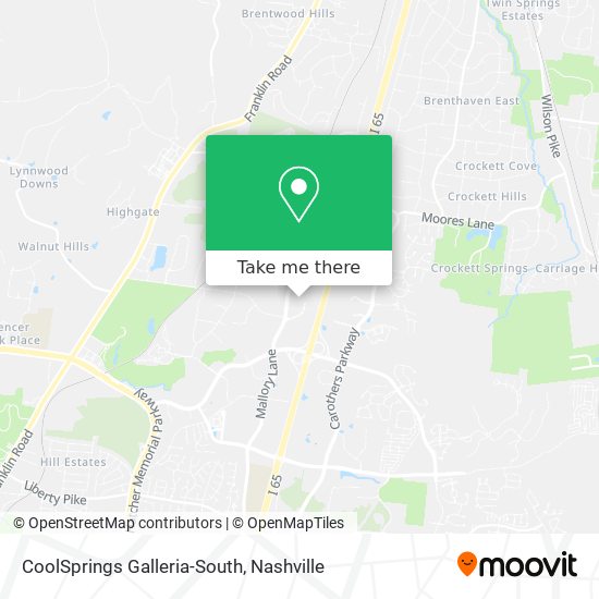 CoolSprings Galleria-South map