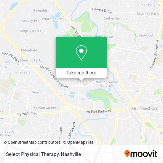 Select Physical Therapy map