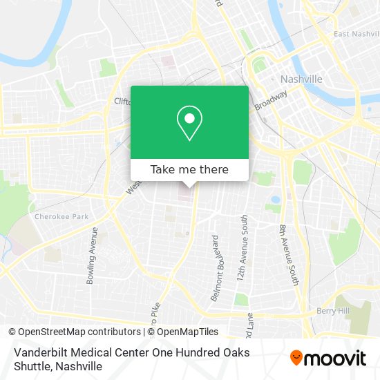 Vanderbilt Medical Center One Hundred Oaks Shuttle map