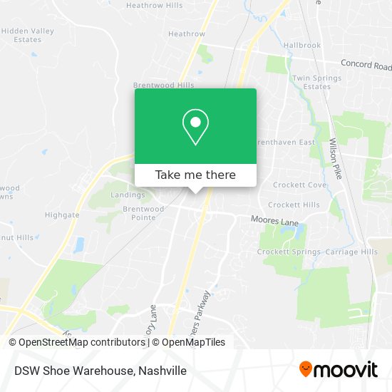 Mapa de DSW Shoe Warehouse
