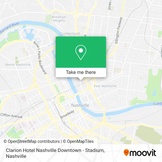 Clarion Hotel Nashville Downtown - Stadium map