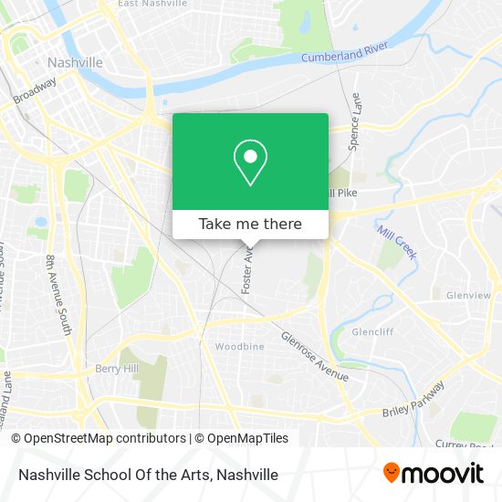 Mapa de Nashville School Of the Arts