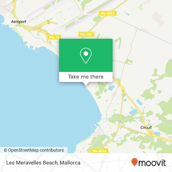 Les Meravelles Beach map