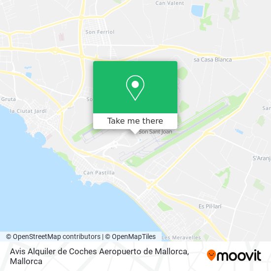 Avis Alquiler de Coches Aeropuerto de Mallorca map