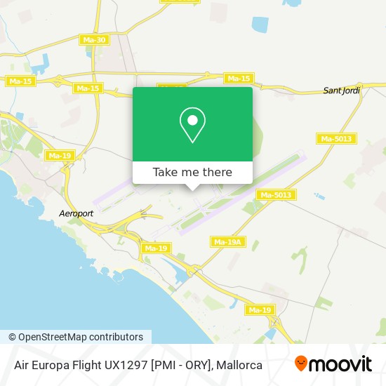 Air Europa Flight UX1297 [PMI - ORY] map