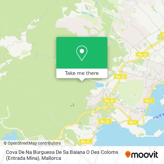 mapa Cova De Na Burguesa De Sa Baiana O Des Coloms (Entrada Mina)