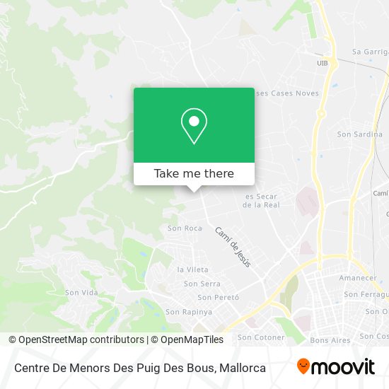 mapa Centre De Menors Des Puig Des Bous
